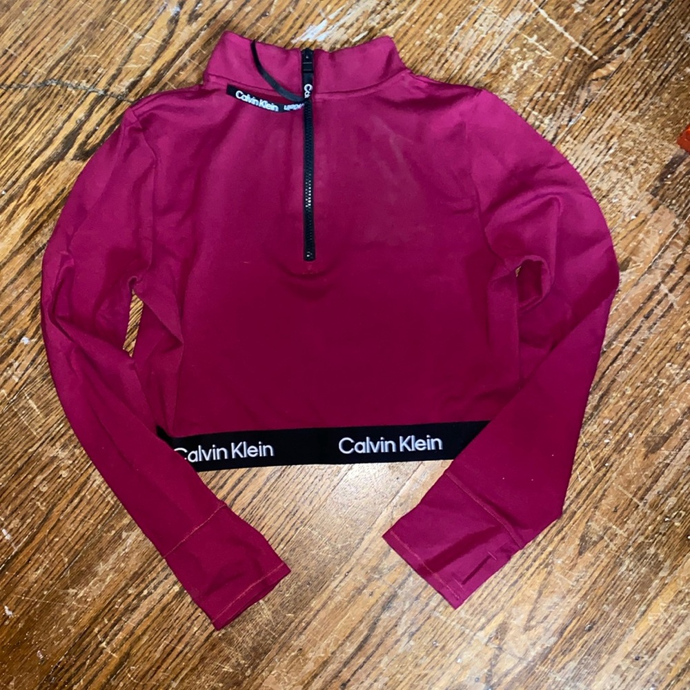 Cropped Zip Up Shirt Calvin Klein